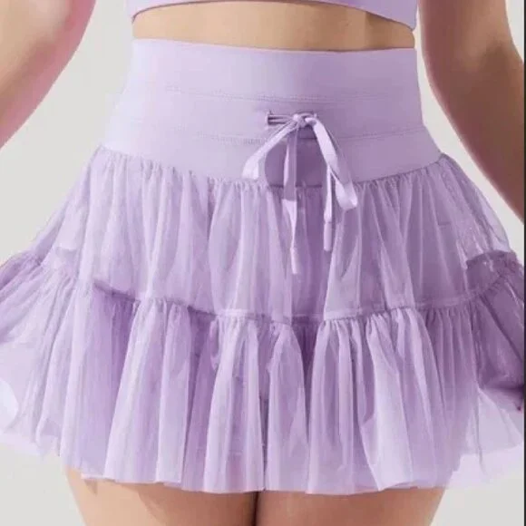 POPFLEX Lilac Ruffled Mini Skirt - Picture 2 of 7